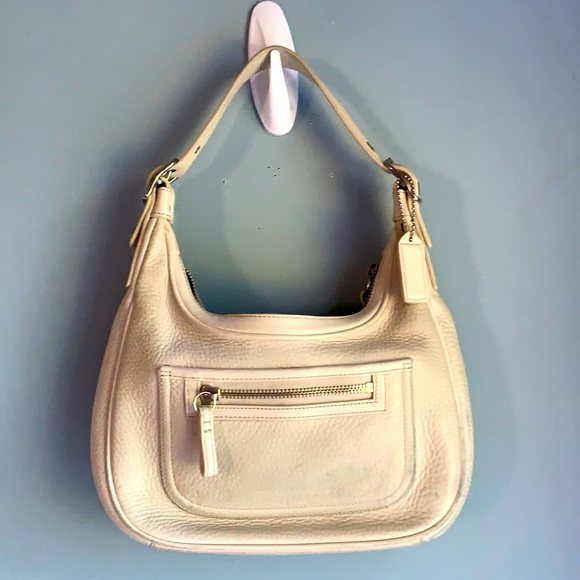 Coach Handbags - Coach | Ivory Pebbled Leather Small Handbag Y2K  Purse
